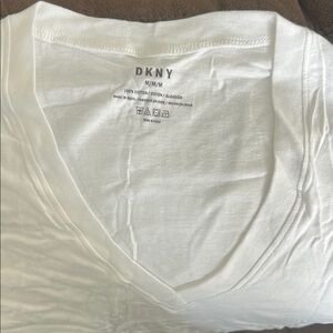 DKNY Soft White V-Neck Top